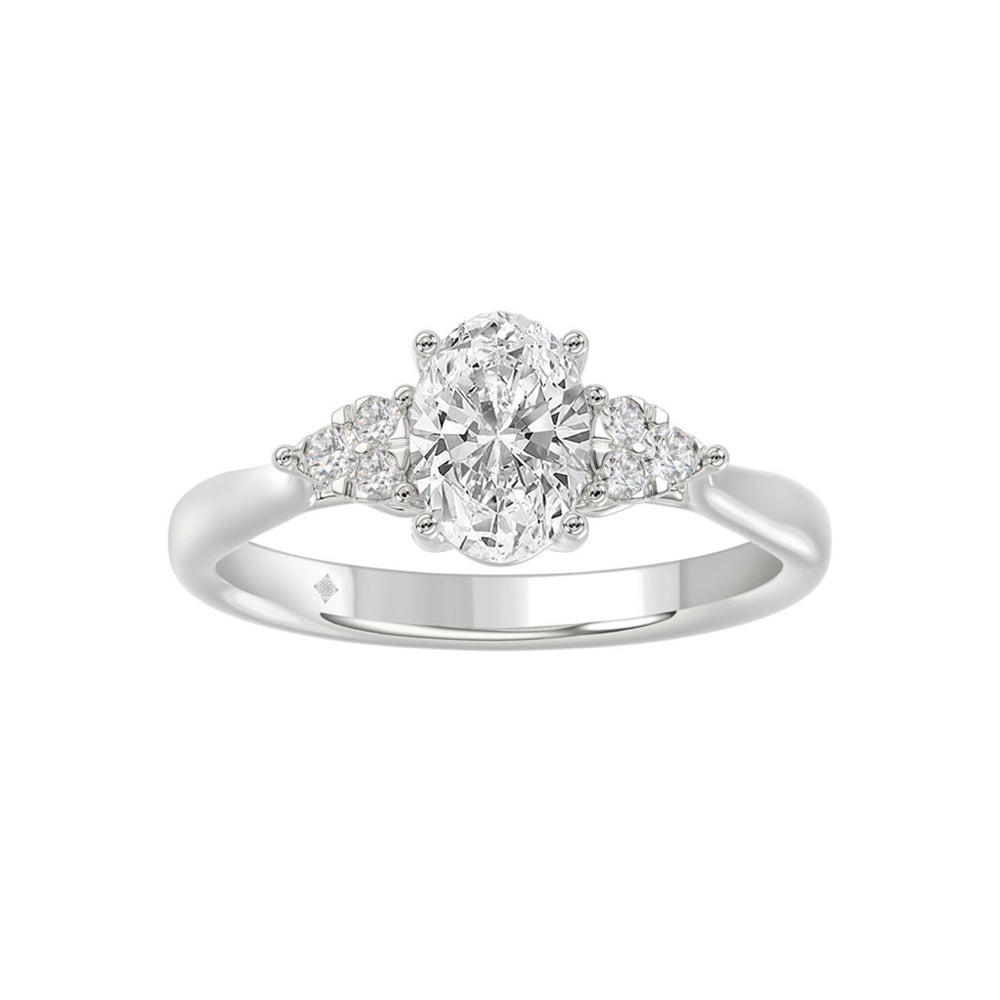 Glowing Hearts lab-grown oval diamond engagement ring