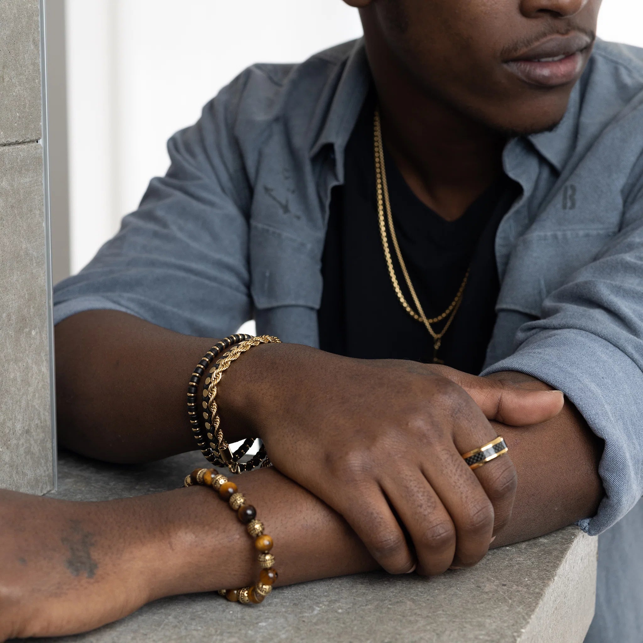 Italgem woven leather bracelet
