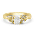 Oval Scalloped Shoulder Engagement Ring