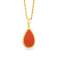 18k Gold Carnelian Necklace