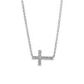 Sideways Diamond Cross Necklace