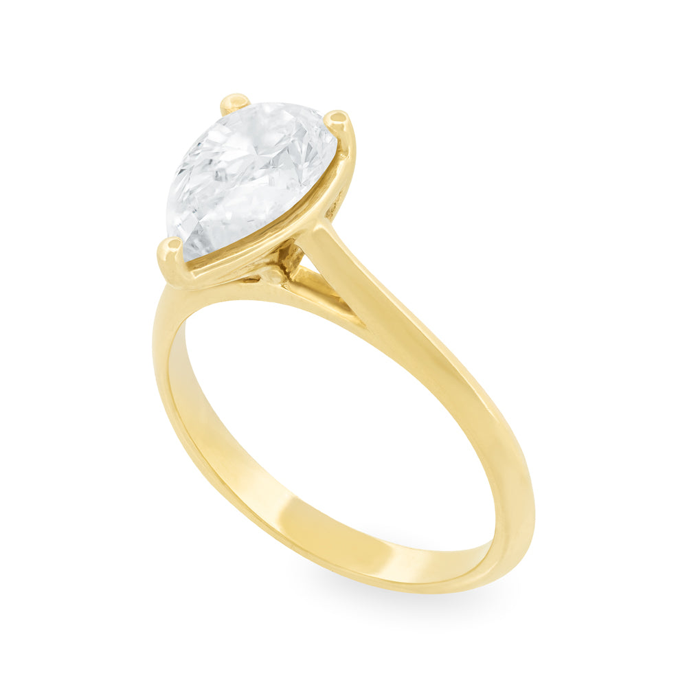 Lab-Grown Pear Diamond Solitaire 2.08ct