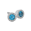 Topaz & Diamond Halo Earrings