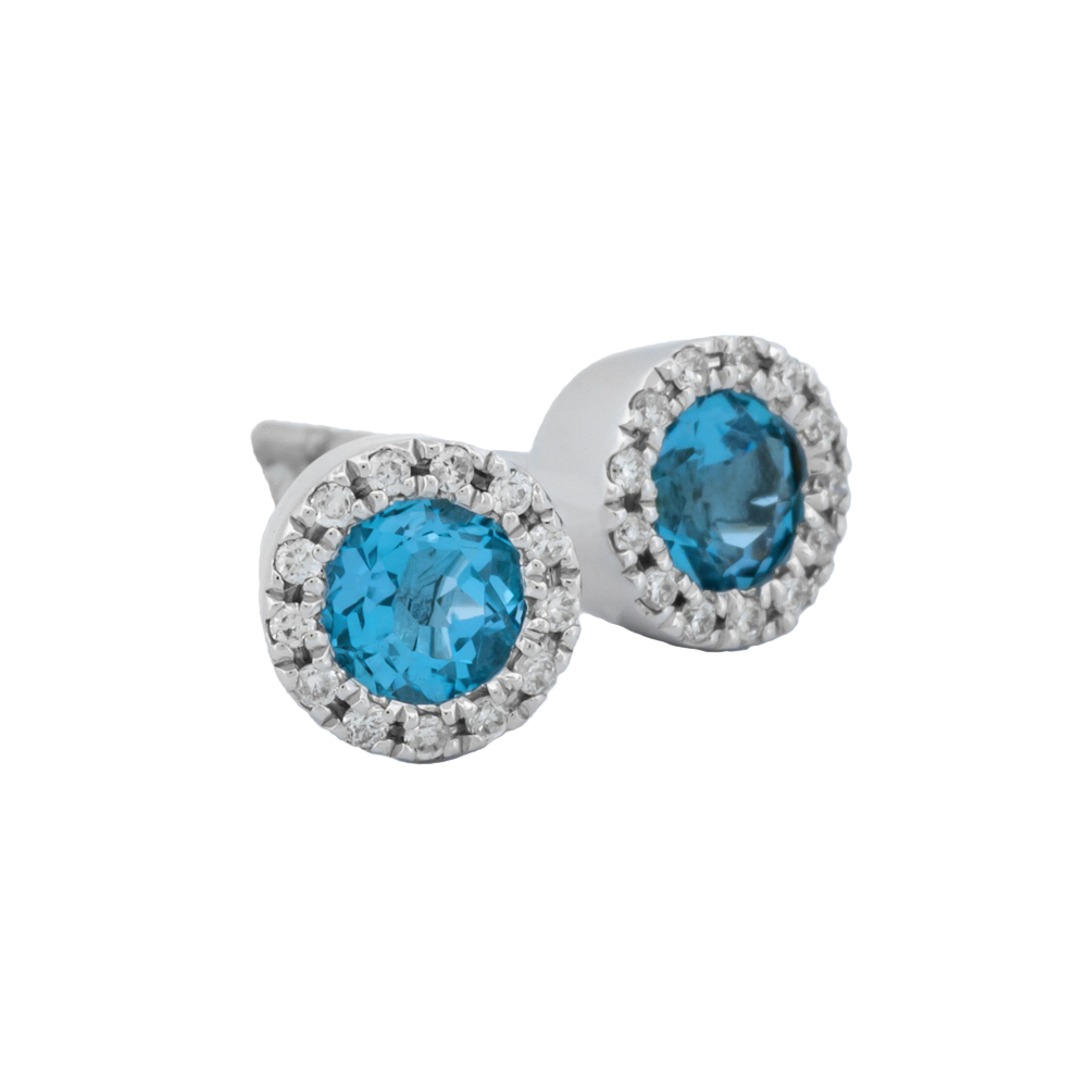 Topaz & Diamond Halo Earrings