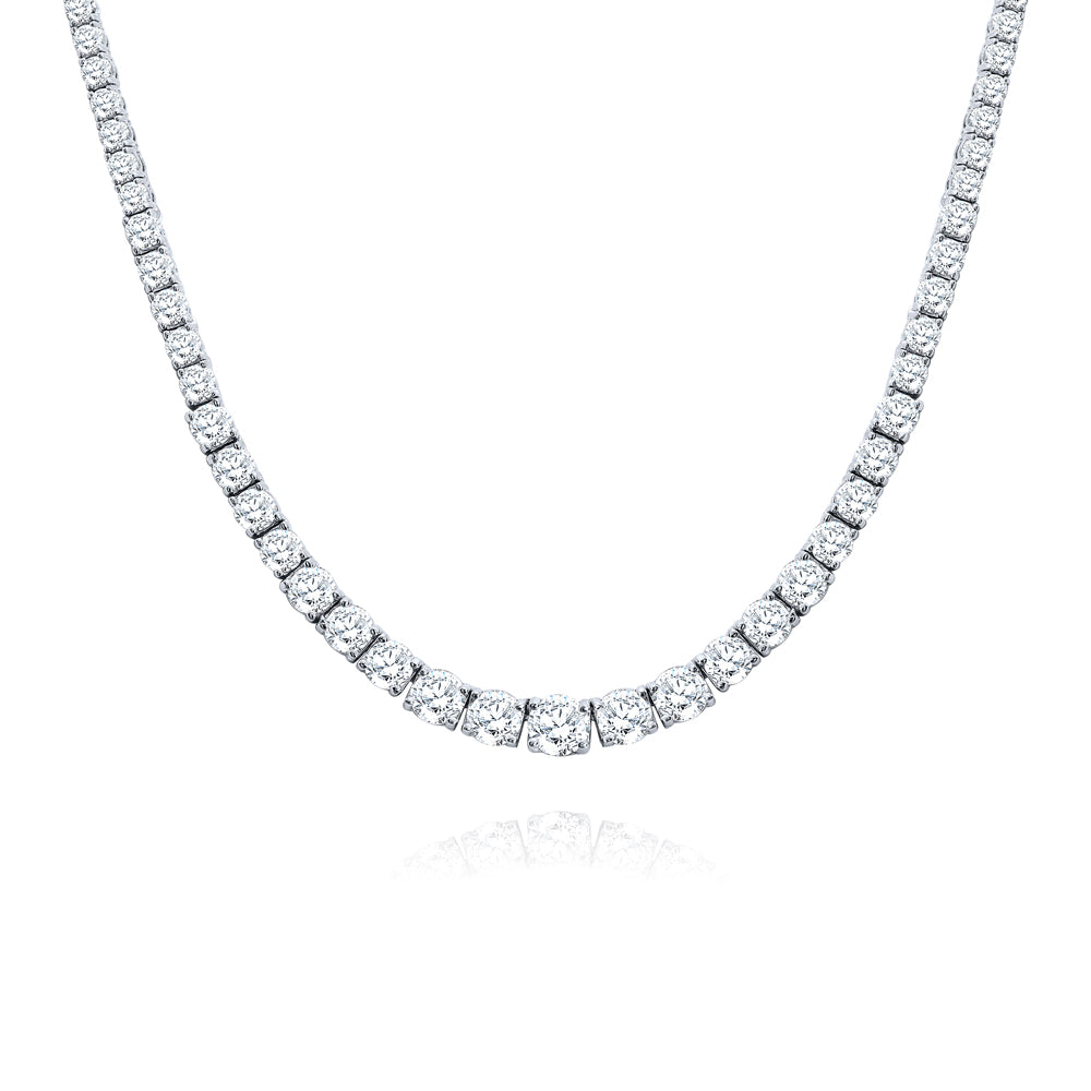 Sterling Silver & CZ Tennis Necklace