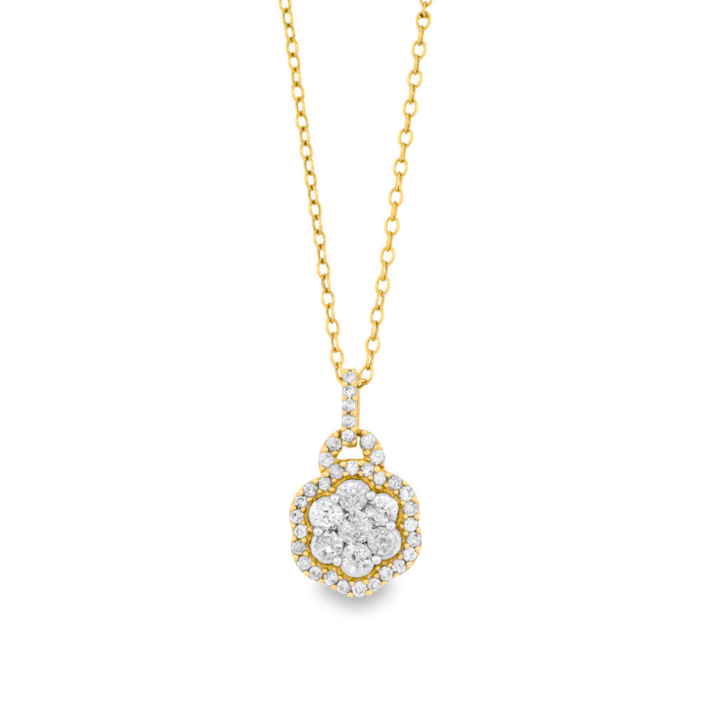 Diamond Cluster Necklace .50ctw