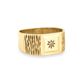 Vintage 9k Gold Rough Cut Diamond Ring