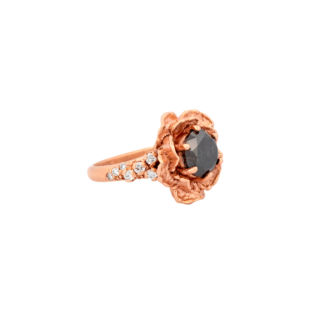 Black Diamond Rose Ring