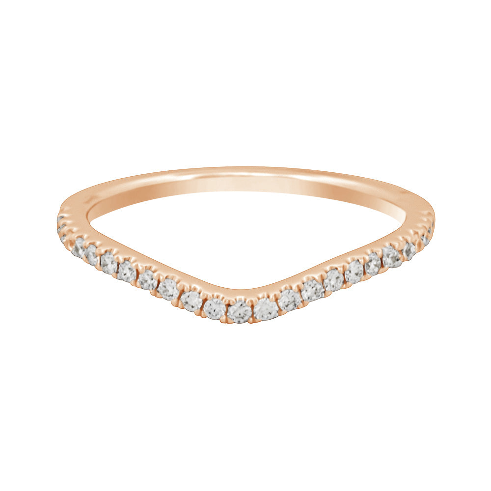 Curved Diamond Wedding Band
