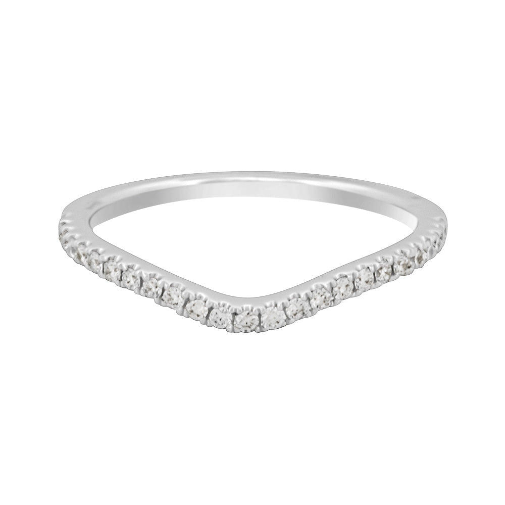Curved Diamond Wedding Band