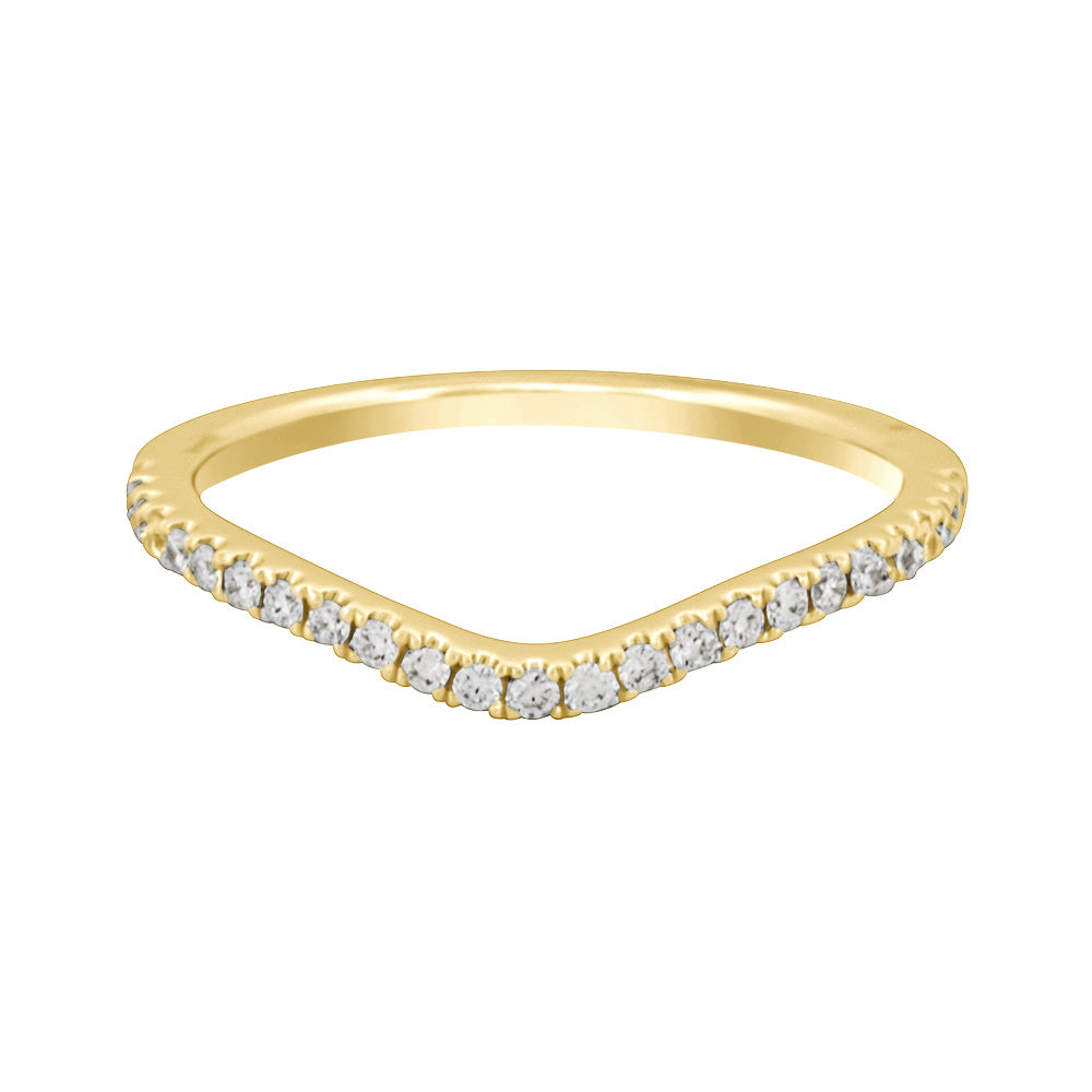 Curved Diamond Wedding Band