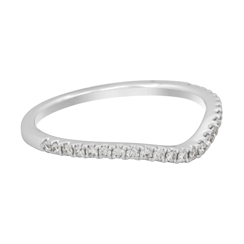 Curved Diamond Wedding Band