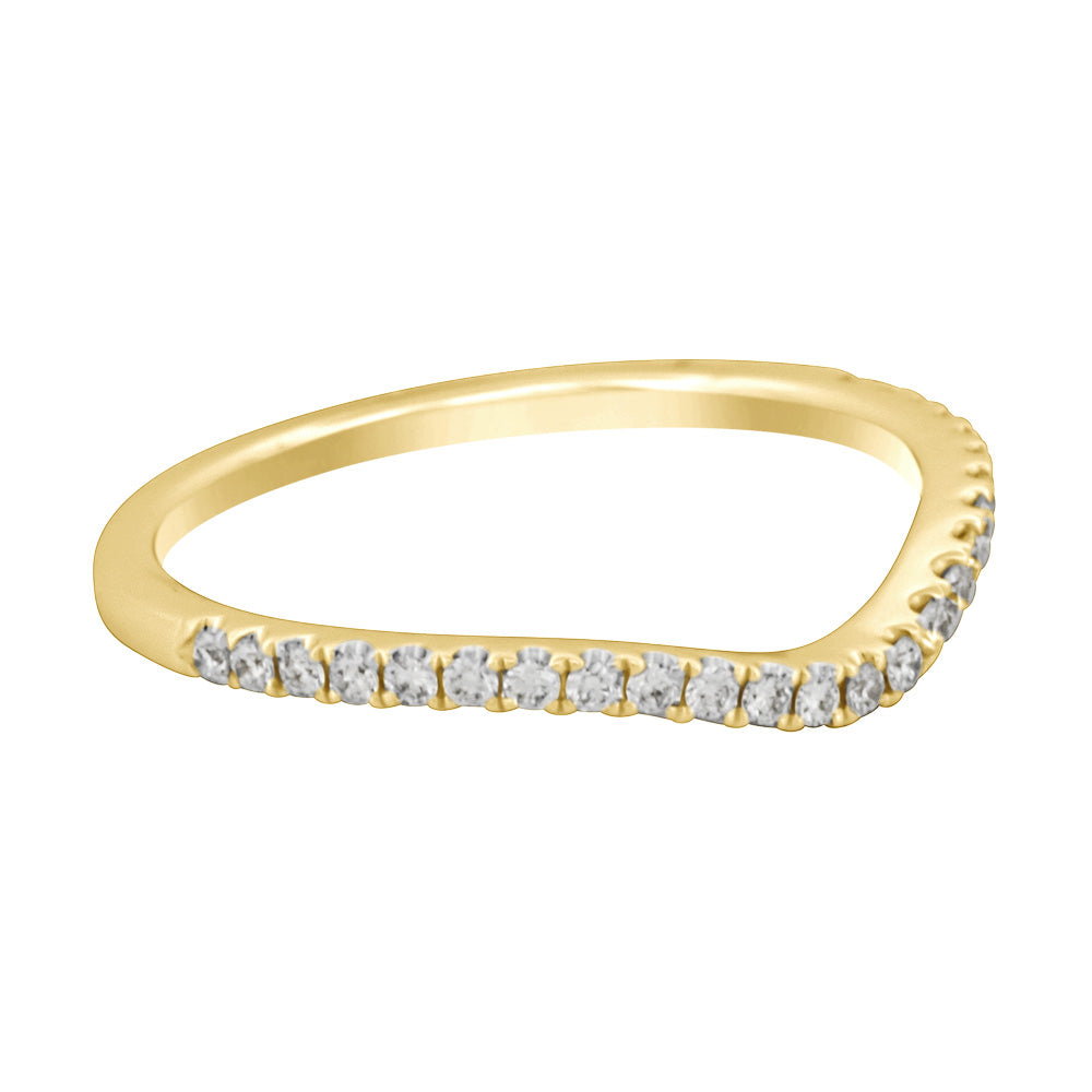 Curved Diamond Wedding Band