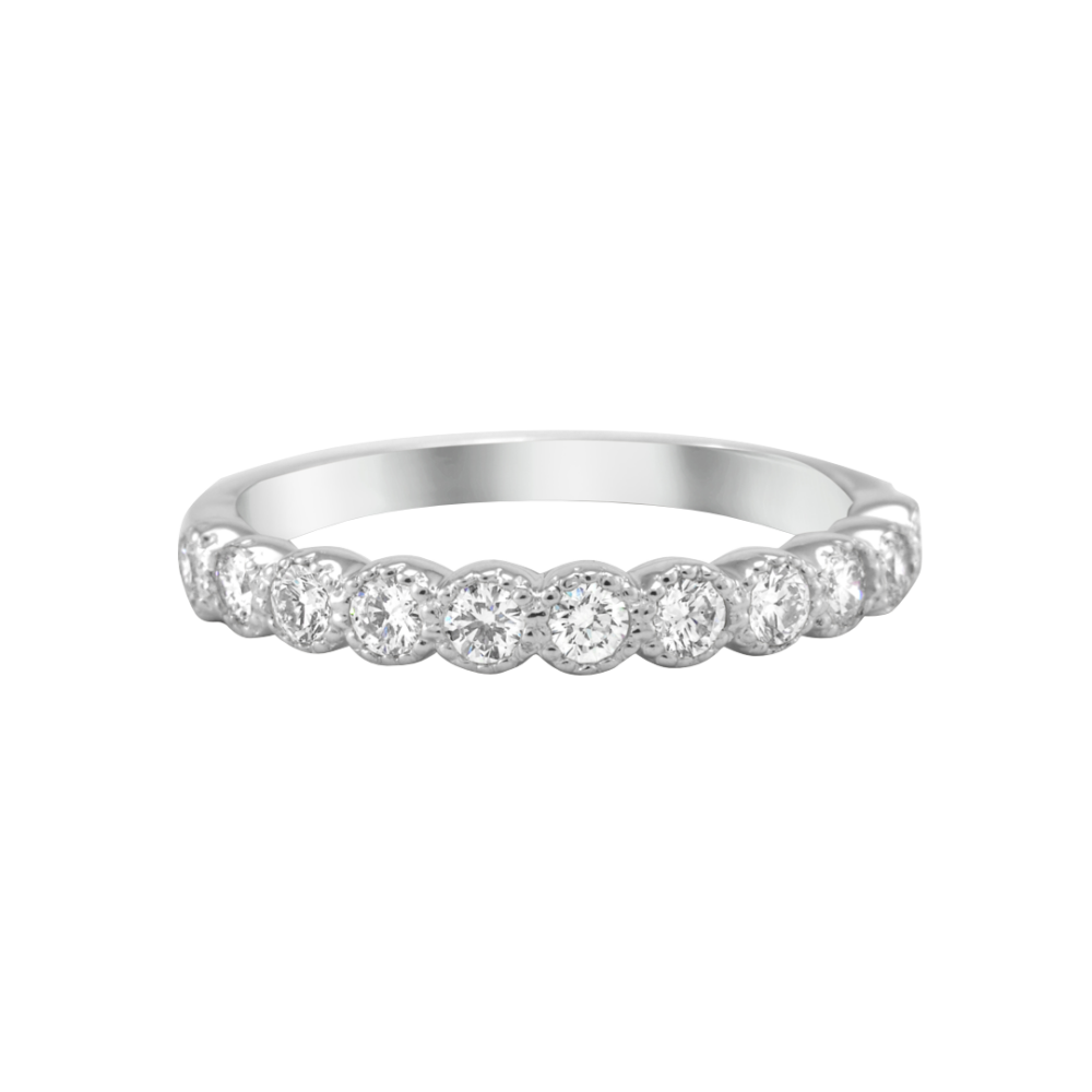 Diamond Milgrain Wedding Band