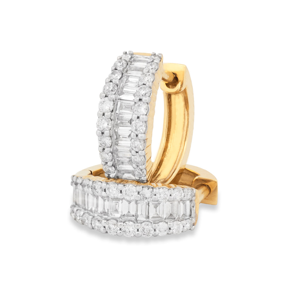 Mixed Cut Diamond Huggies