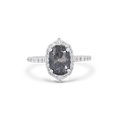 Oval Salt & Pepper Diamond Engagement Ring