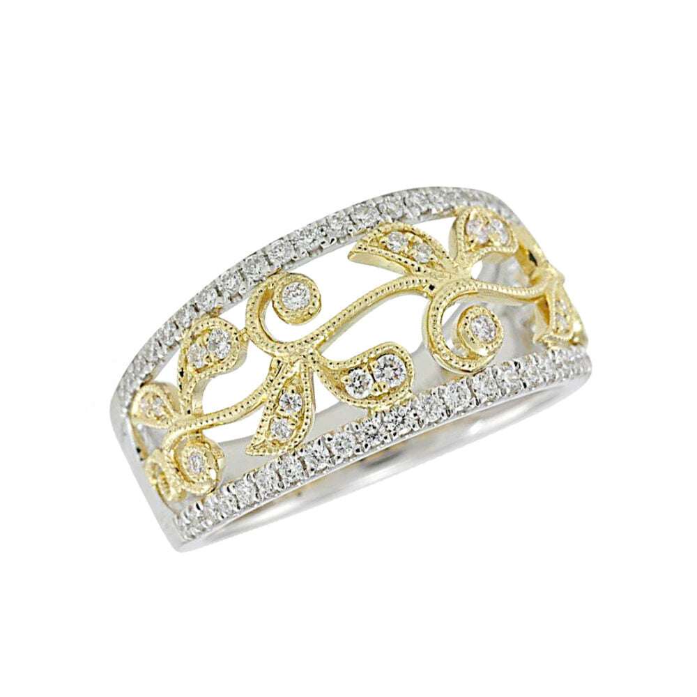 Diamond Two-Tone Filigree Ring