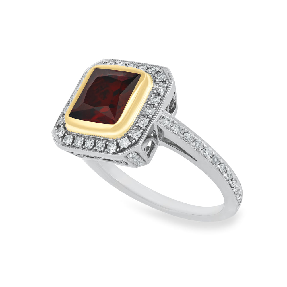 Garnet & Diamond Cocktail Ring