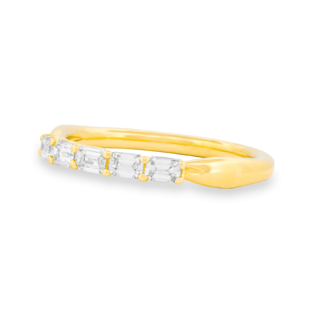Horizontal Emerald Cut Diamond Band