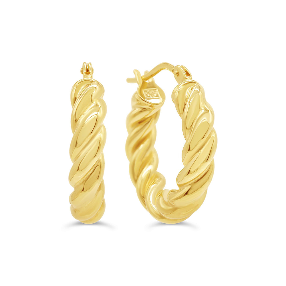 Twisted Gold Hoop Earrings
