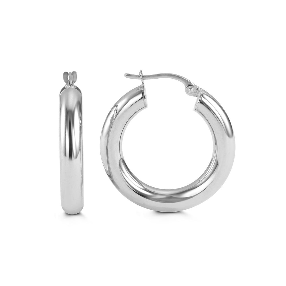 White Gold Hoop Earrings