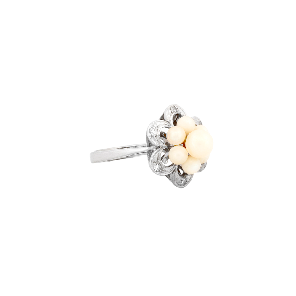 Pearl Flower Cluster Ring