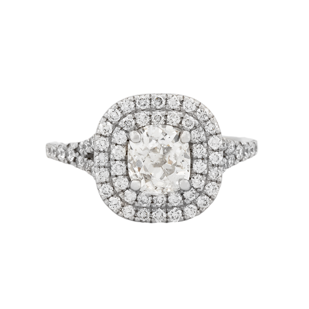 Old Mine Cut Diamond Engagement Ring