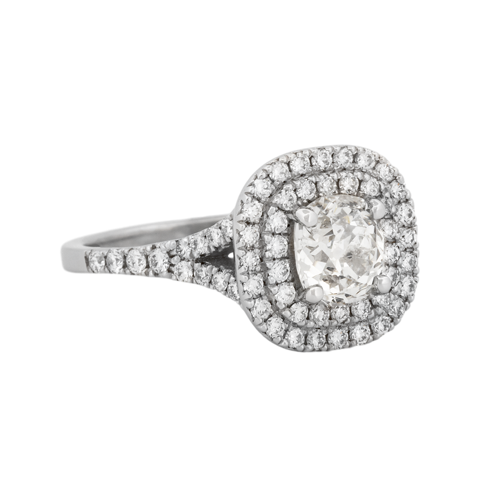 Old Mine Cut Diamond Engagement Ring
