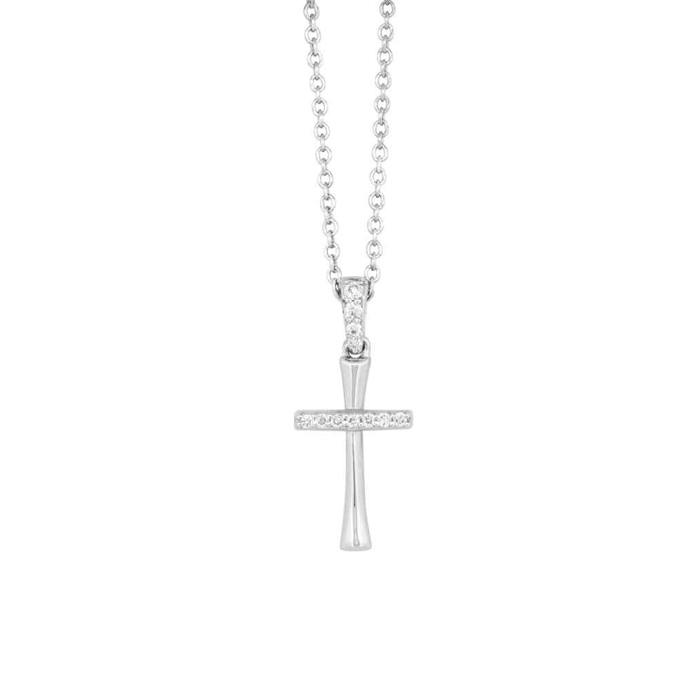 Modern Gold & Diamond Cross Necklace