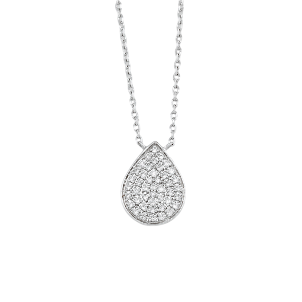 Diamond Pear-Shaped Cluster Necklace