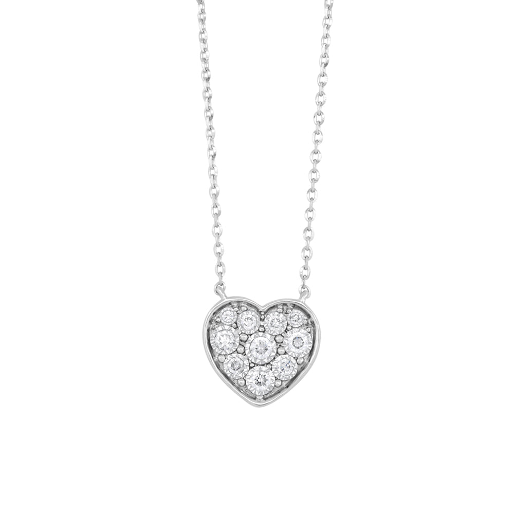 Diamond-Encrusted Heart Necklace