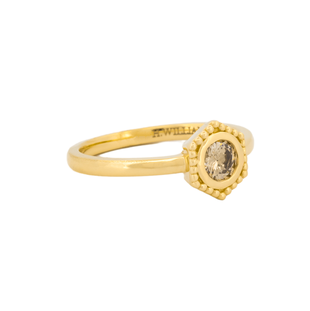 Hexagon Chocolate Diamond Ring