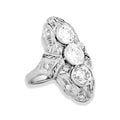 Antique Platinum & Diamond Cocktail Ring 3.13ctw