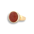 Red Chalcedony & Diamond Ring