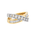 Two-Tone Diamond Crossover Ring