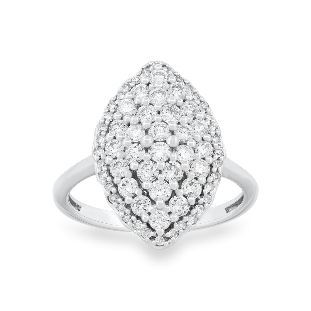 Diamond Navette Cluster Ring .90ctw