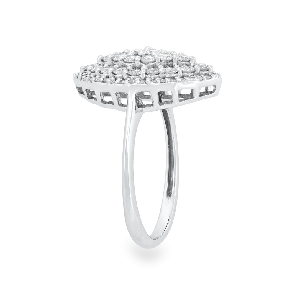 Diamond Navette Cluster Ring .90ctw