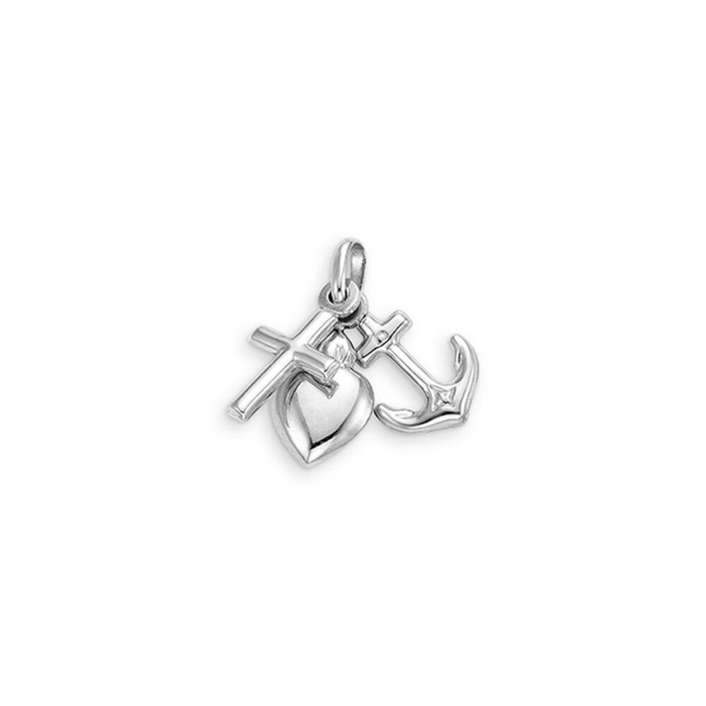 White Gold Faith, Hope & Charity Charm