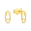 Gold Safety Pin Stud Earrings