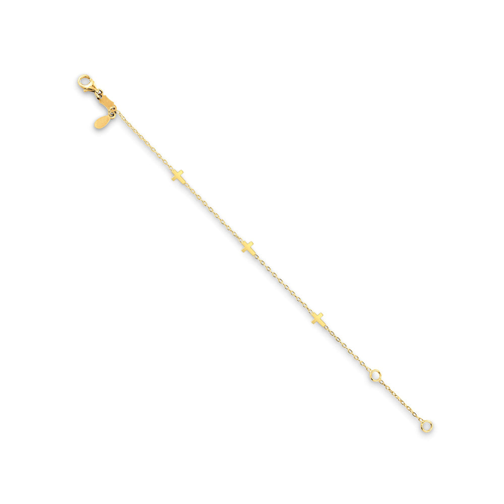 Cross Baby Bracelet - White or Yellow Gold