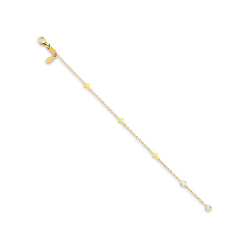 Cross Baby Bracelet - White or Yellow Gold