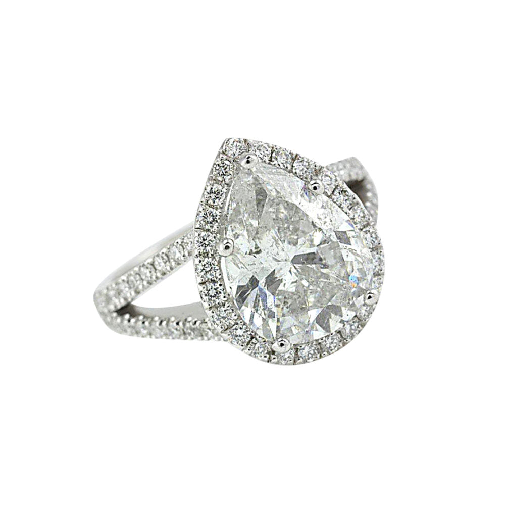 Split Shank Pear Diamond Ring