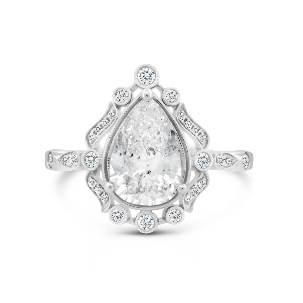 Vintage-Inspired Pear Diamond Engagement Ring
