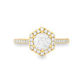 Hexagon Halo Diamond Engagement Ring