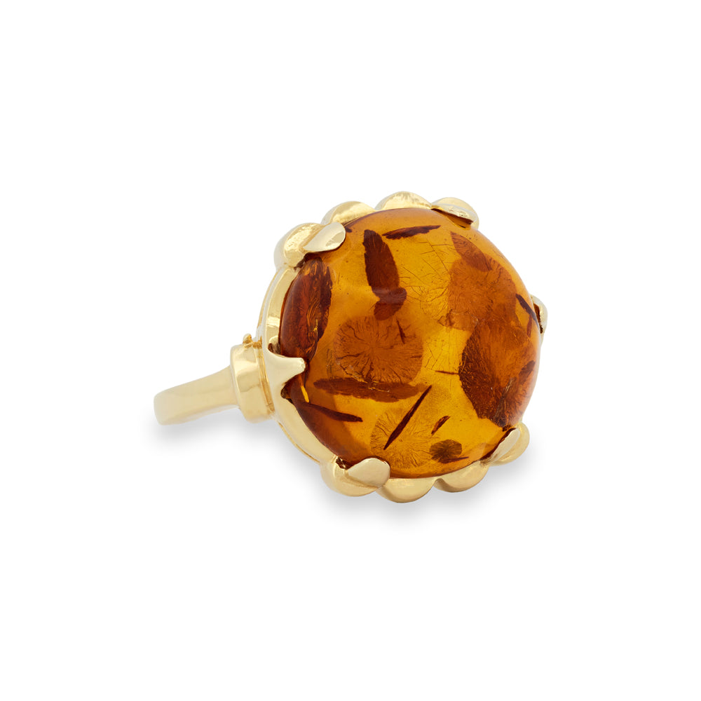 Amber & Gold Statement Ring