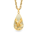 Gold Jadeite Crane Necklace