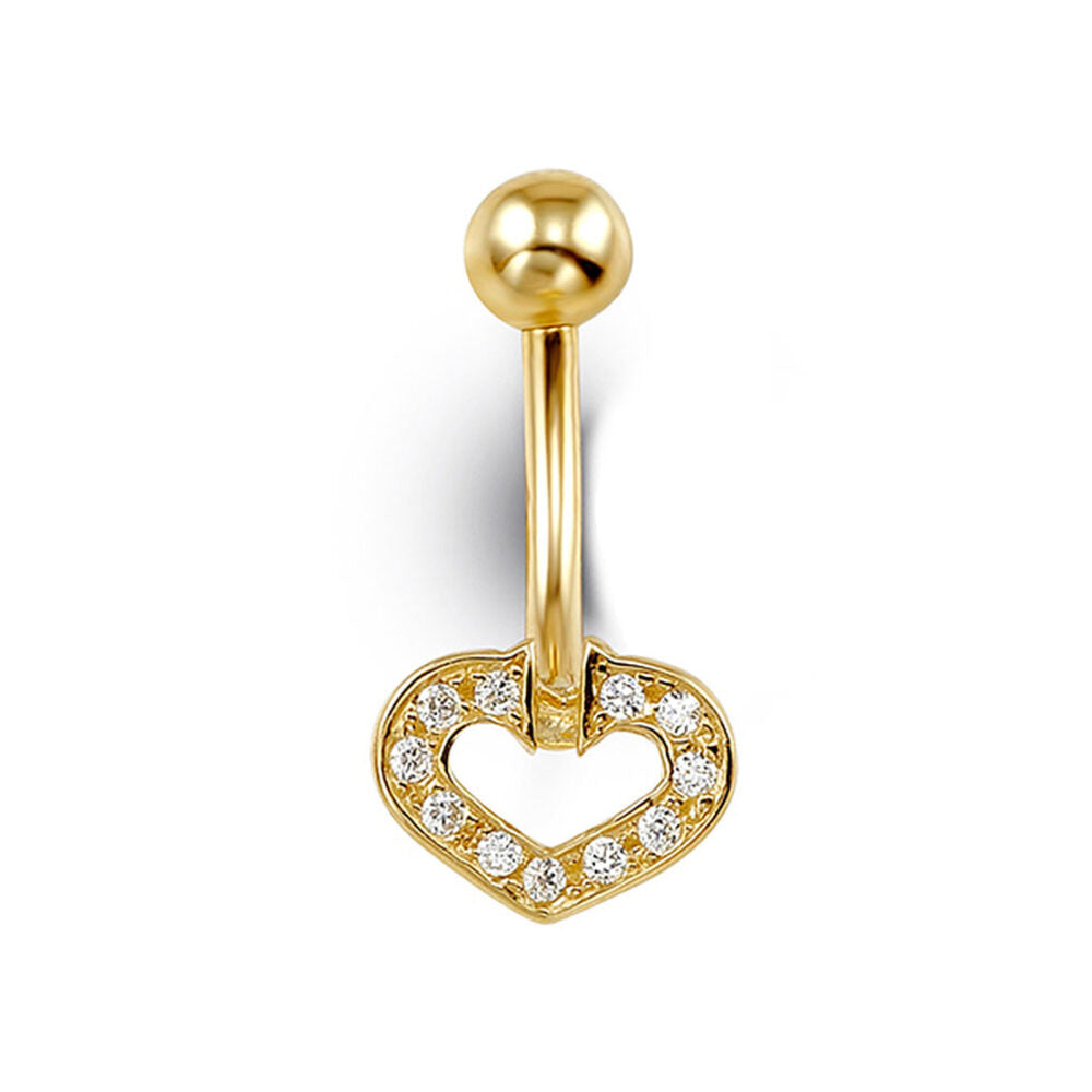 Heart CZ Bellybutton Jewellery