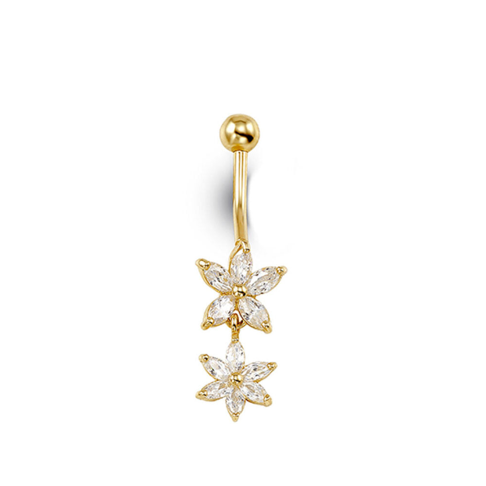 Flower Bellybutton CZ Jewellery