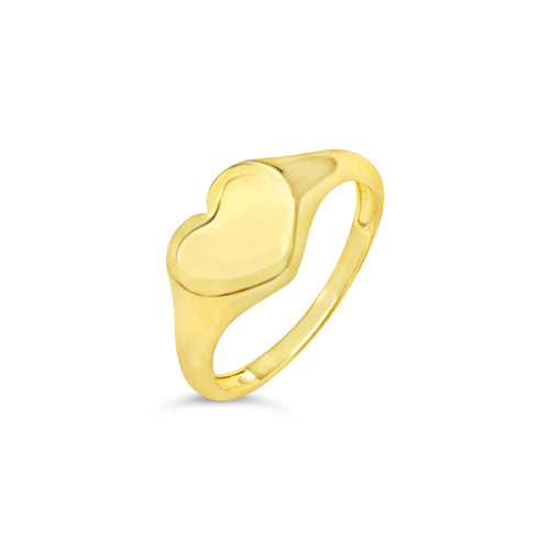 10k Gold Heart Signet Ring