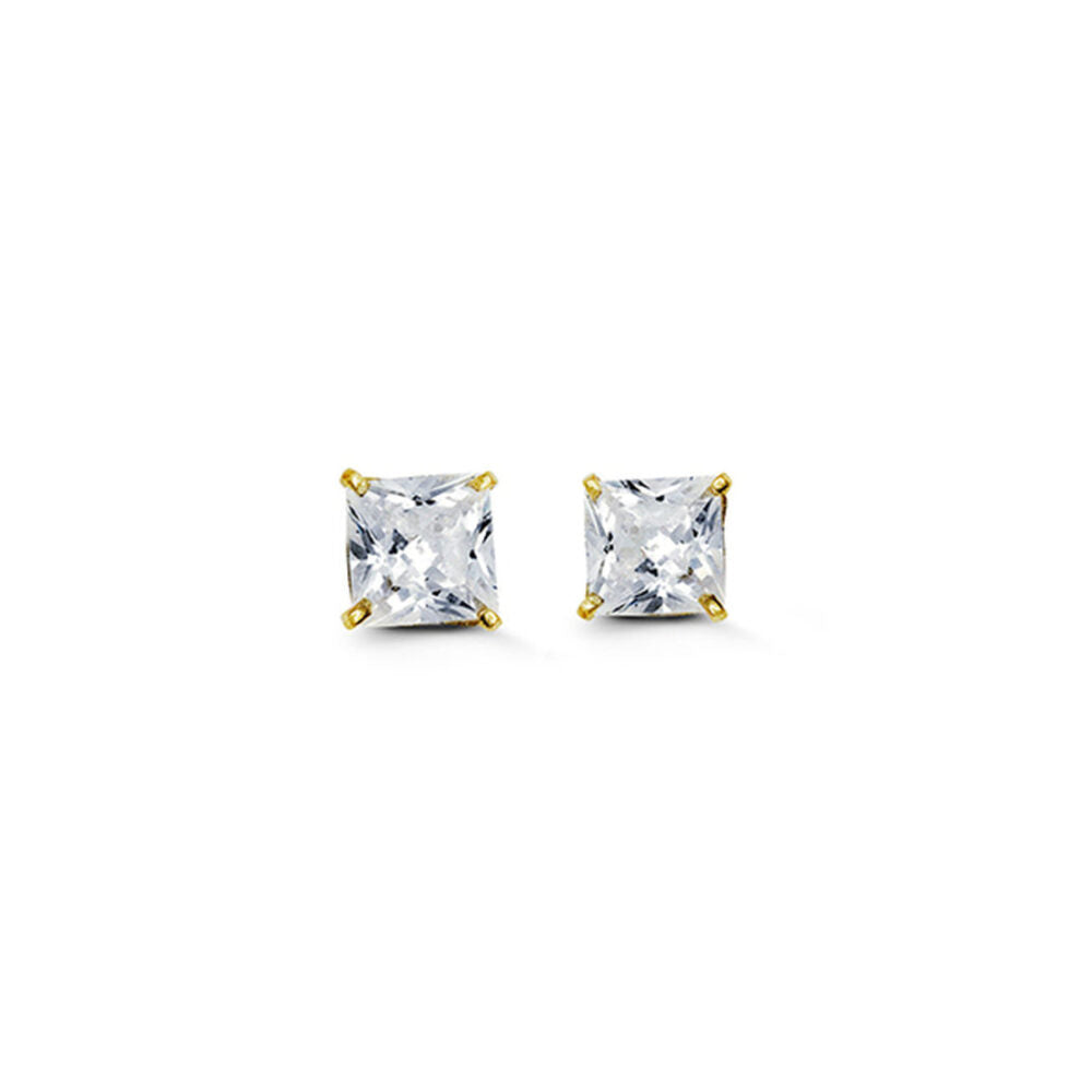 14k Gold CZ Stud Earrings